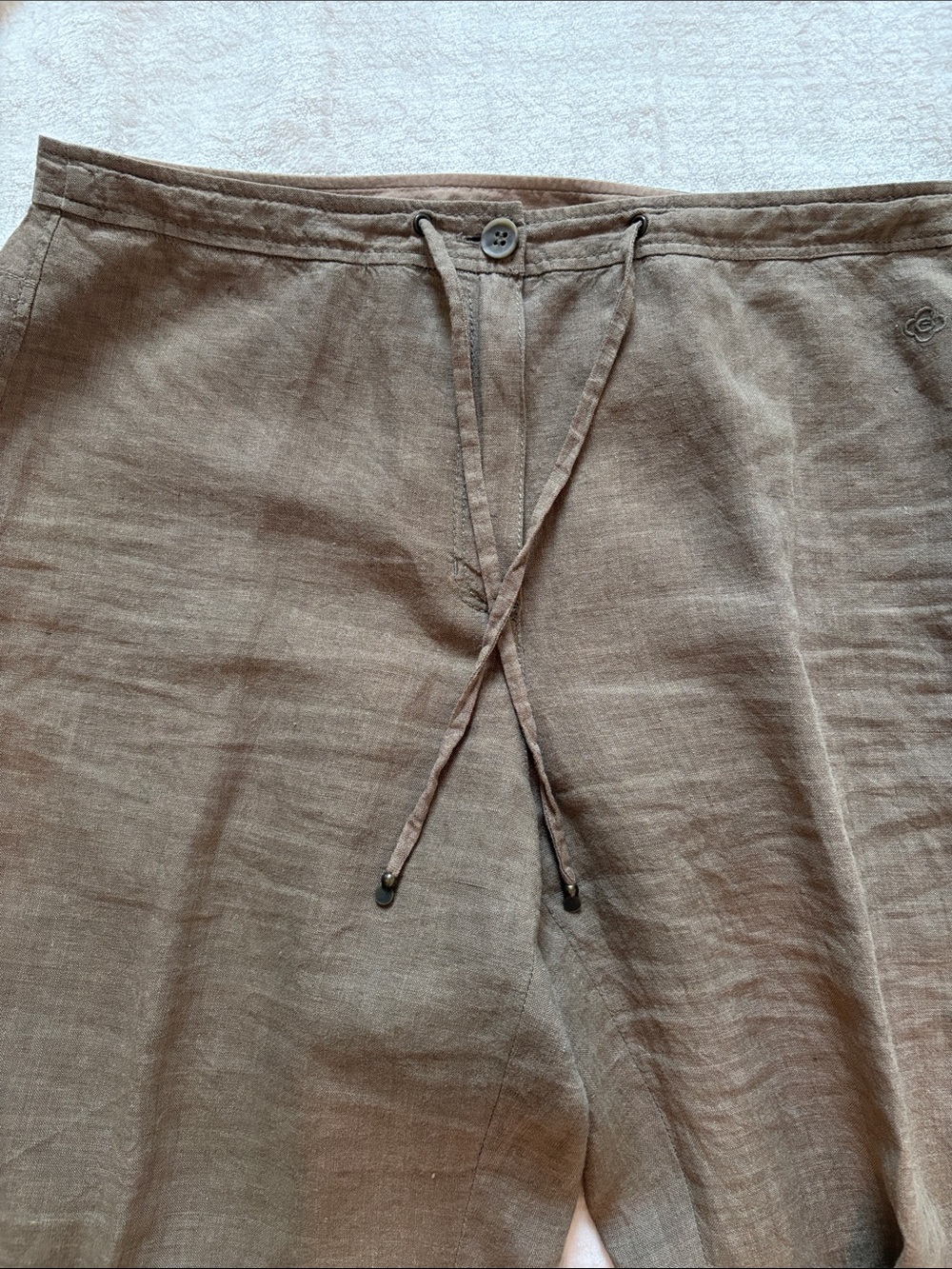 Relaxed Linen Drawstring Trousers - Picture 4 of 7